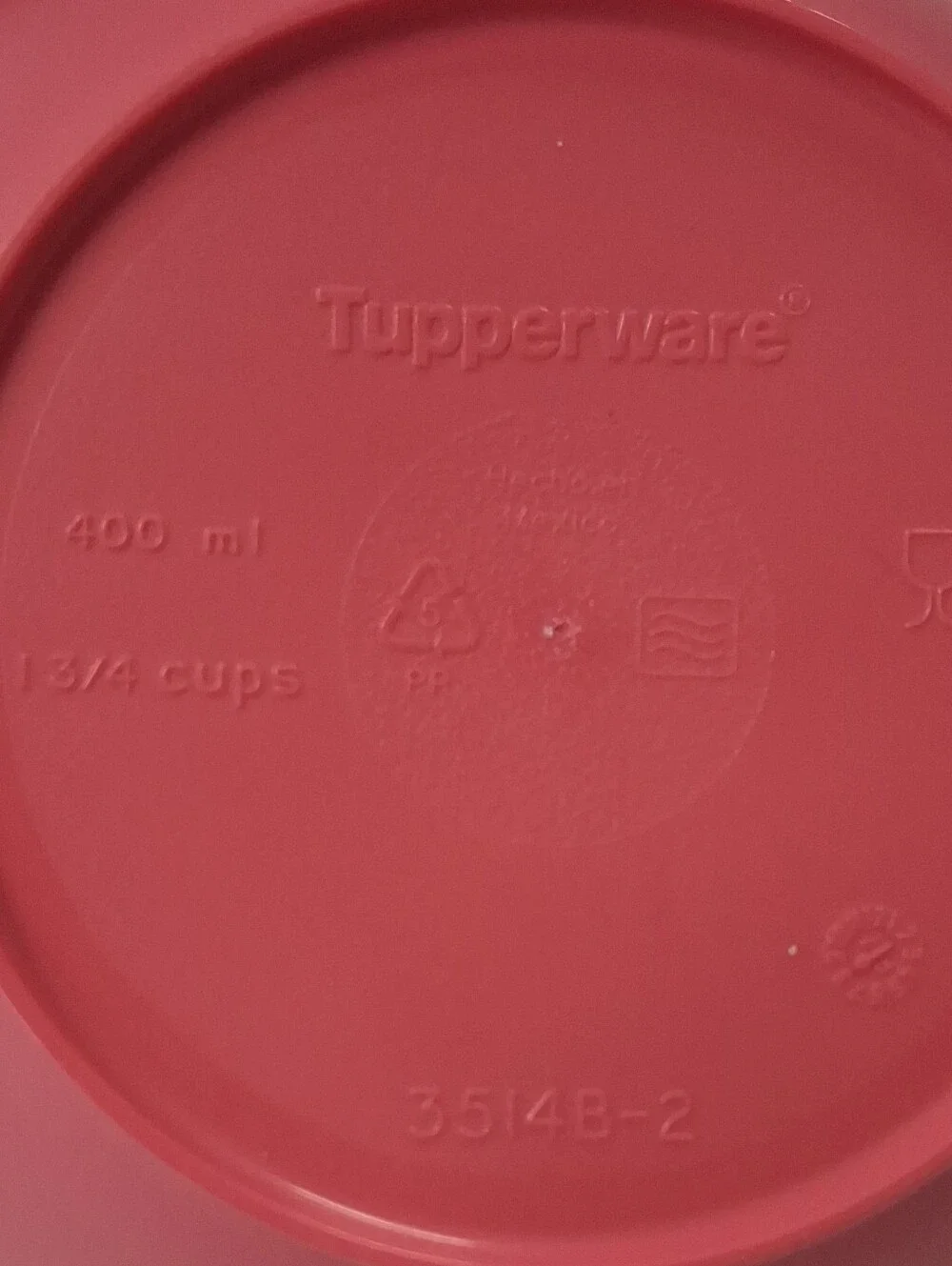 Tupperware bright red
